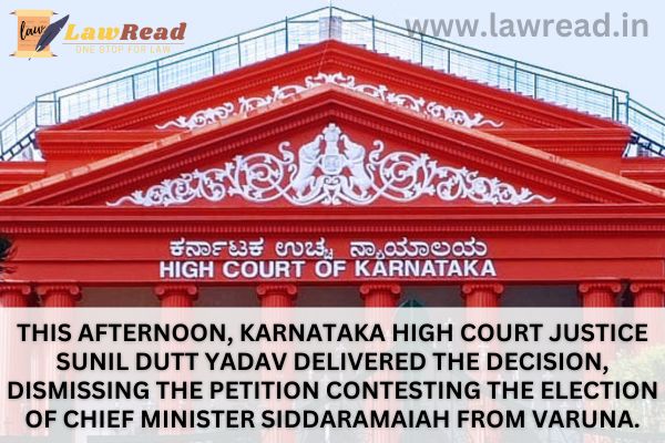 Karnataka High Court dismisses petition challenging election of CM Siddaramaiah from Varuna
