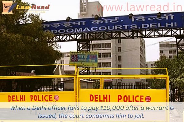 When a Delhi officer fails to pay ₹10,000 after a warrant is issued, the court condemns him to jail.