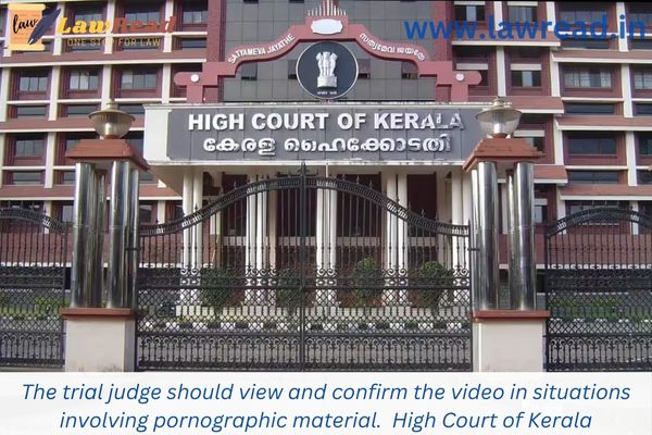 The trial judge should view and confirm the video in situations involving pornographic material.  High Court of Kerala