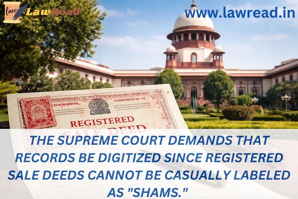The Supreme Court demands that records be digitized since registered sale deeds cannot be casually labeled as "shams."