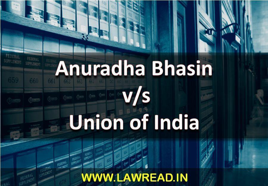 Anuradha Bhasin v Union of India (2020)